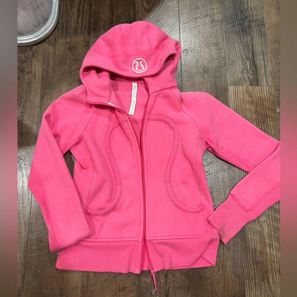 lululemon scuba' Bright Pink Hooded Zip-Up Jacket